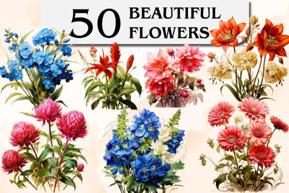 Download Beautiful Flowers Clipart &amp; Sublimation - Flowers Collection