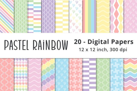 Download Pastel Rainbow Digital Paper Backgrounds - Backgrounds Collection