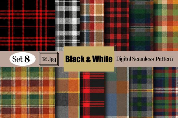 Download Black &amp; White Seamless Plaid Pattern - Premium Resources