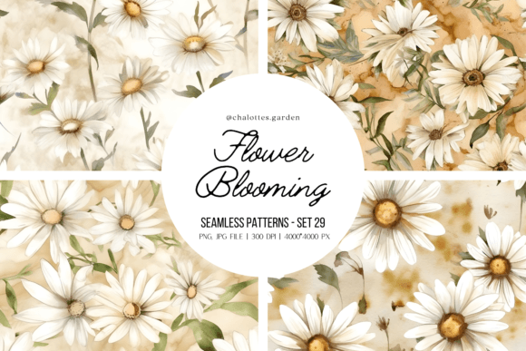 Download Daisies in Brown Patterns Vol.01 - Patterns Collection