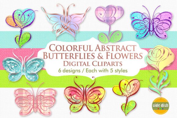Download Colorful Butterflies &amp; Flowers Cliparts - Flowers Collection