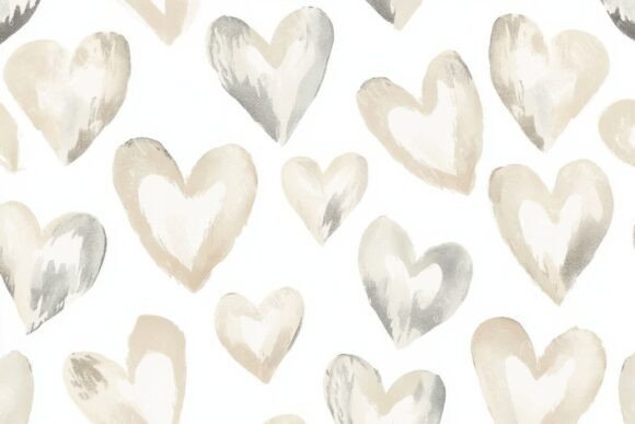 Download Elegant Heart Patterns in Soft Tones - Patterns Collection