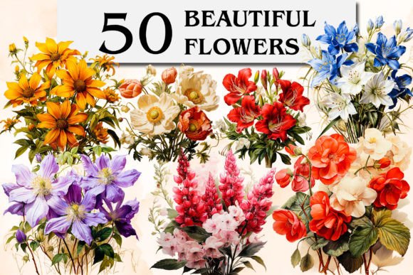 Download Beautiful Flowers Clipart &amp; Sublimation - Flowers Collection