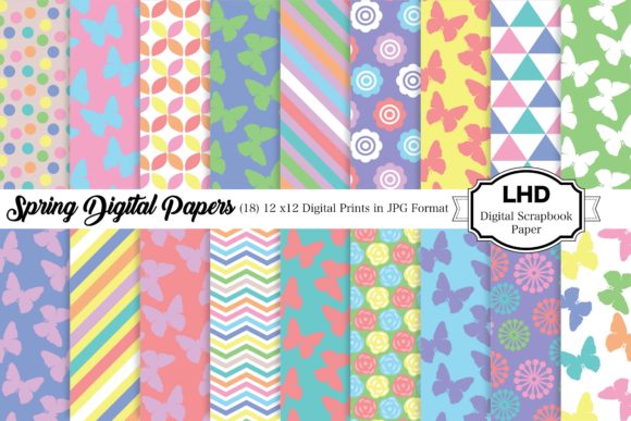 Download Digital Paper Spring Butterfly Patterns - Patterns Collection