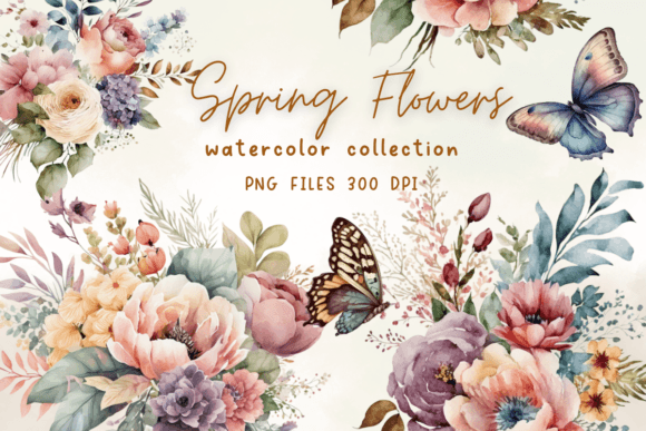 Download Pastel Flowers Watercolor - Flowers Collection