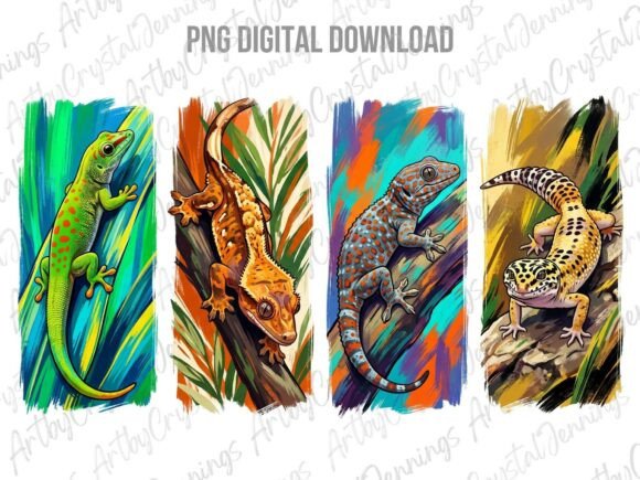 Download Gecko Reptile Watercolor Brushstroke PNG - Reptile Collection