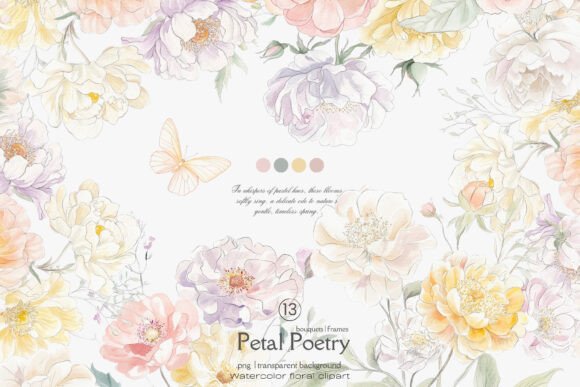 Download Pastel Flowers Floral Clipart Png - Flowers Collection