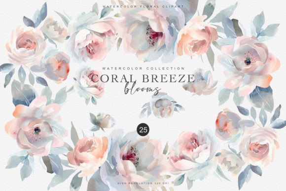 Download Watercolor Pastel Flowers Clipart Set - Flowers Collection