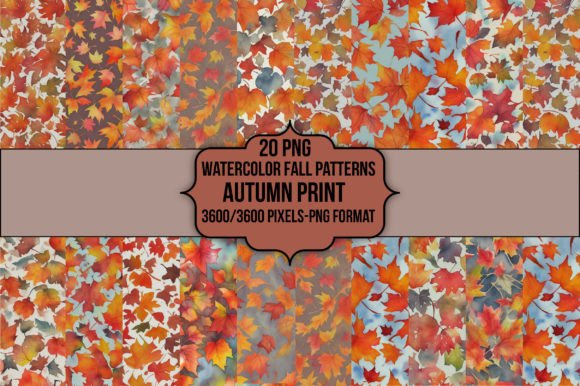 Download Watercolor Fall Patterns Autumn Print - Patterns Collection