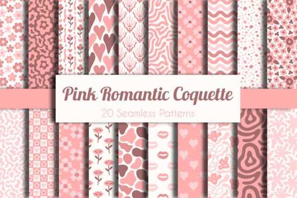 Download Pink Romantic Coquette Seamless Patterns - Patterns Collection