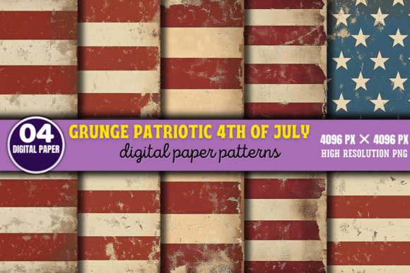 Download Grunge Patriotic 4th of July Patterns 5 - Patterns Collection