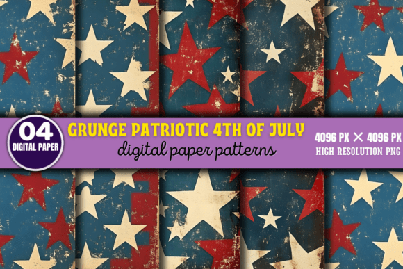 Download Grunge Patriotic 4th of July Patterns 9 - Patterns Collection