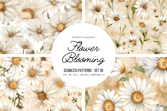 Download Daisies in Brown Patterns Vol.02 - Patterns Collection