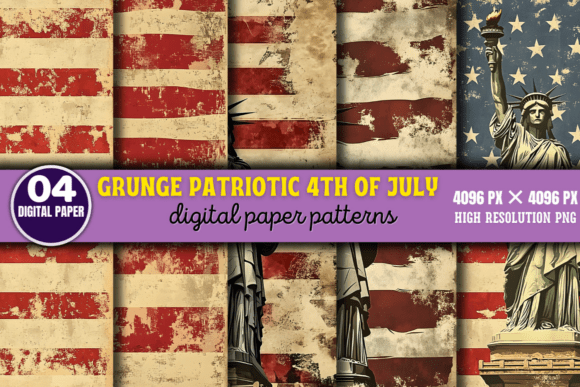 Download Grunge Patriotic 4th of July Patterns 8 - Patterns Collection