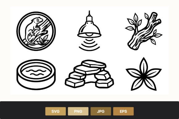 Download Reptile Habitat Icons Black White - Reptile Collection