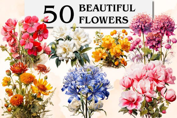 Download Beautiful Flowers Clipart &amp; Sublimation - Flowers Collection