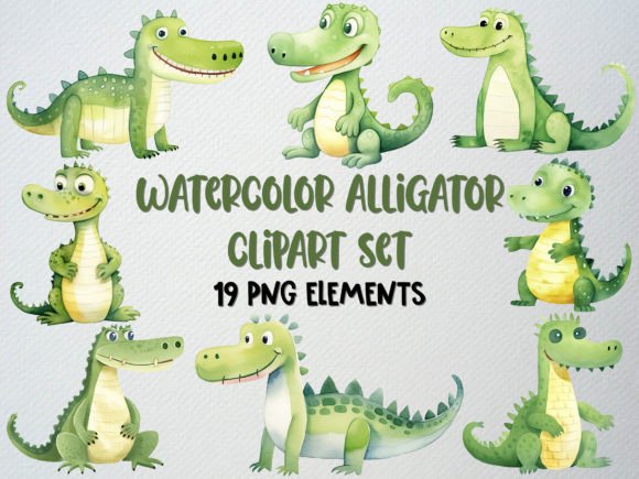 Download Watercolor Alligator Clipart,Reptile PNG - Reptile Collection