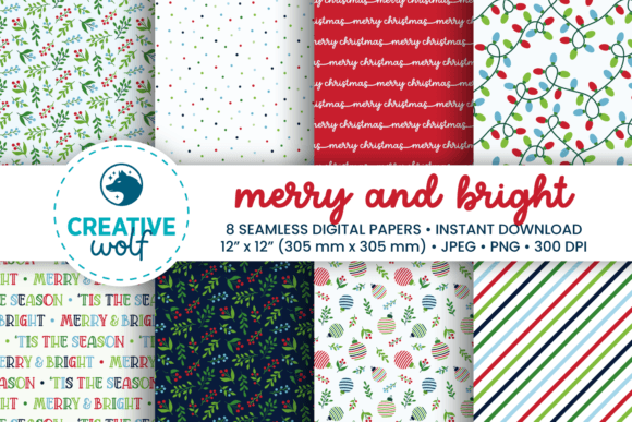 Download Merry and Bright Christmas Patterns - Patterns Collection