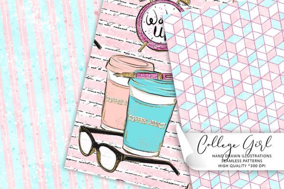 Download College Girl Patterns, Seamless Papers - Patterns Collection