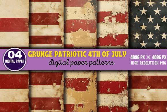 Download Grunge Patriotic 4th of July Patterns 10 - Patterns Collection