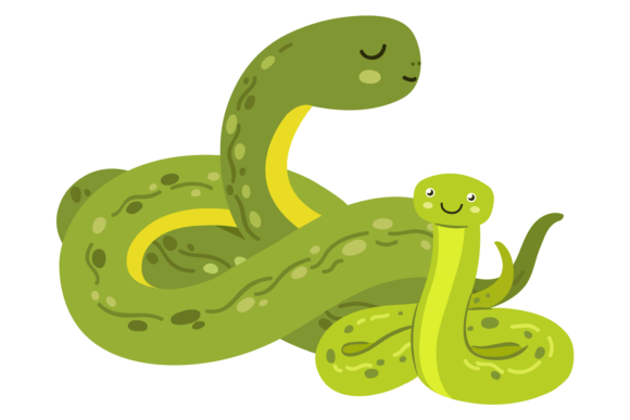 Download Snake Baby with Mom. Cute Reptile Parent - Reptile Collection