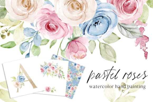 Download Watercolor Pastel Flowers Roses. - Flowers Collection