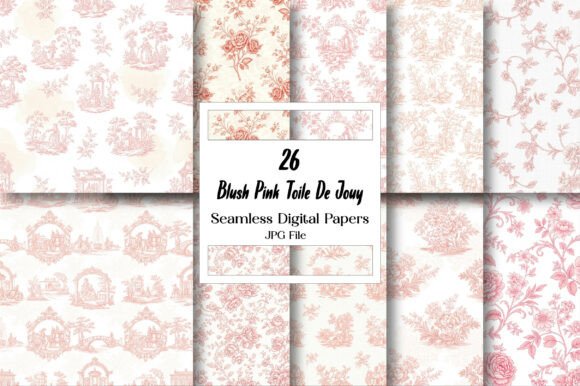 Download Blush Pink Toile De Jouy Seamless Papers - Seamless paper Collection