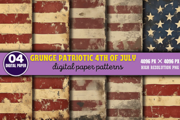 Download Grunge Patriotic 4th of July Patterns 1 - Patterns Collection