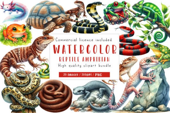 Download Watercolor Reptile Clipart Amphibian - Reptile Collection