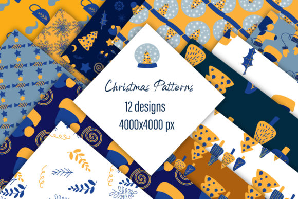 Download Christmas Patterns with Doodles - Patterns Collection