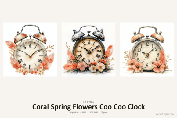 Download Coral Spring Flowers Coo Coo Clock - Flowers Collection