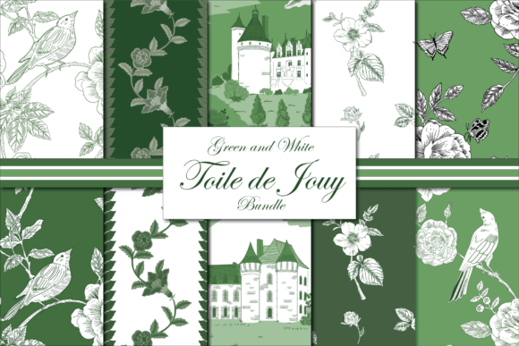 Download Toile Patterns Green Toile De Jouy - Patterns Collection