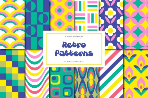 Download 12 Retro Colorful Patterns - Patterns Collection