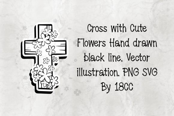 Download Cross with Cute Flowers PNG SVG - Flowers Collection