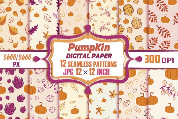 Download Pumpkin Digital Paper Fall Patterns - Patterns Collection