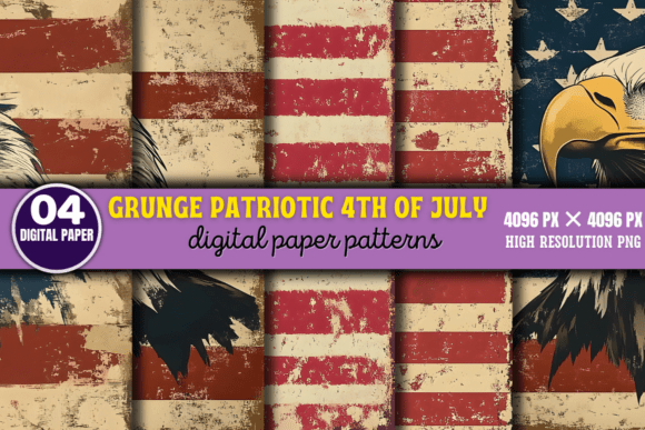 Download Grunge Patriotic 4th of July Patterns 3 - Patterns Collection
