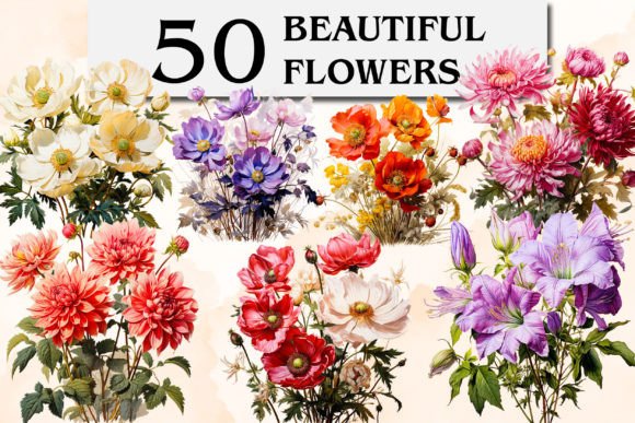 Download Beautiful Flowers Clipart &amp; Sublimation - Flowers Collection