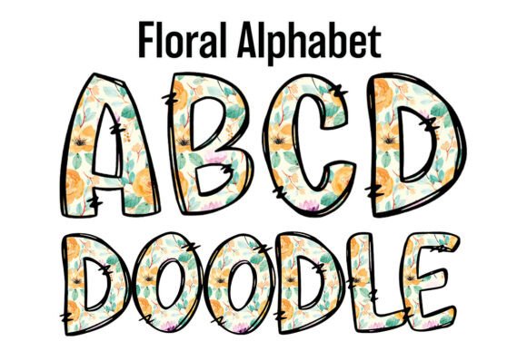 Download Floral Alphabet Doodle Cute Flowers PNG - Flowers Collection