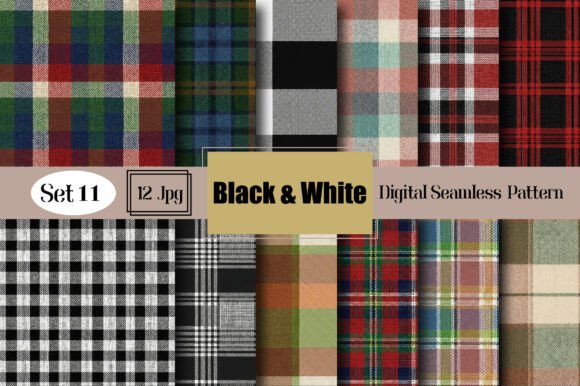 Download Black &amp; White Seamless Plaid Pattern - Premium Resources