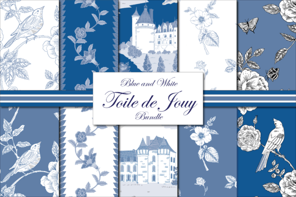Download Toile Patterns Toile De Jouy Blue White - Patterns Collection