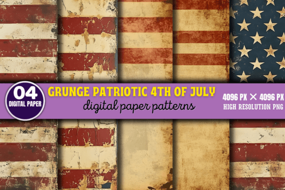 Download Grunge Patriotic 4th of July Patterns 11 - Patterns Collection