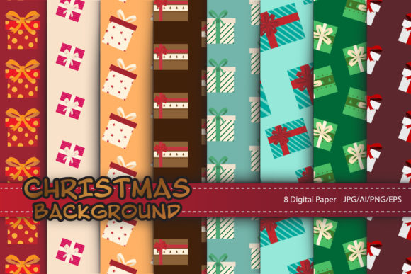Download 8 Christmas Patterns for Digital Paper - Patterns Collection