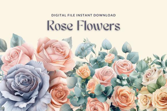 Download Watercolor Roses Clipart, Pastel Flowers - Flowers Collection