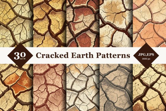 Download Cracked Earth Style Seamless Patterns 01 - Patterns Collection