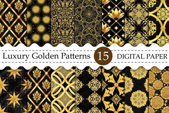 Download Luxury Golden Patterns Digital Paper - Patterns Collection