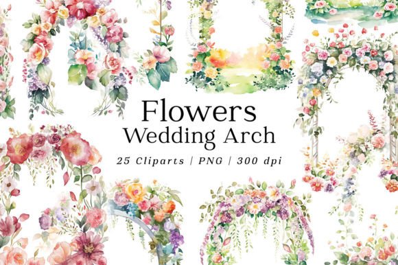 Download Spring Flowers Wedding Arch Watercolor - Flowers Collection