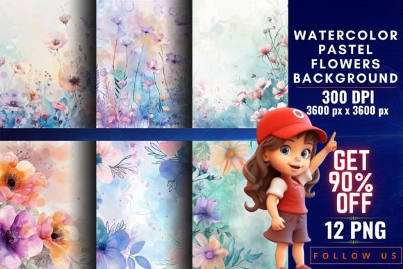 Download Watercolor Pastel Flowers Background - Flowers Collection
