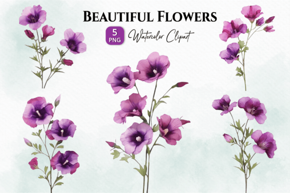 Download Beautiful Flowers Watercolor Clipart Png - Flowers Collection